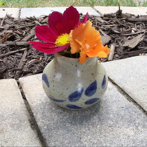 Vintage Pottery Decorative Stoneware Mini Vase
